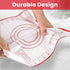 Non-slip Pastry Mat for Silicone Baking, White-Red...