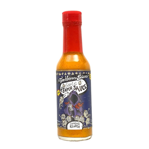 Torchbearer Sauces Garlic Reaper Sauce, 5 oz Garlic & Carolina Reaper Hot Sauce, Heat Level 9 - Featured on Hot Ones - All Natural, Extract-Free, ...