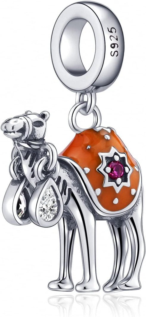 Camel Charm Pendant 925 Sterling Silver Lucky Animals Desert Hump Lover Bead Charms for Pandora Bracelet Women Gifts...