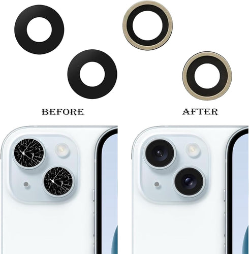 2 Pcs/Set 15 Plus Rear Camera Lens Replacement for iPhone 15 Back Camera Lens Glass Replacement with Pre-Installed Adhesive + Repair Tool Kit, Ant...