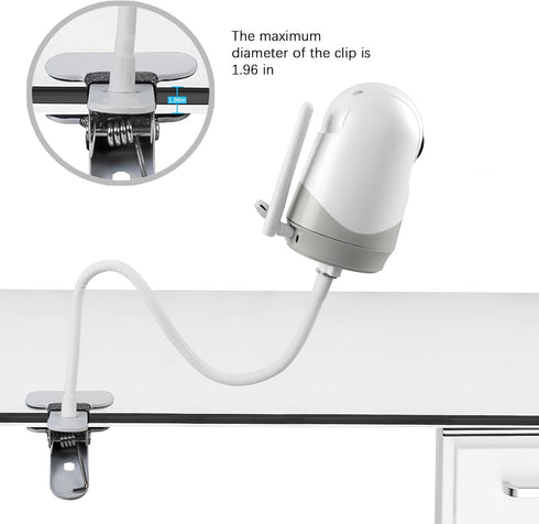 HOLACA Flexible Clip Mount for Hellobaby HB6550/HB65/HB66/HB248, Blemil Baby BL9052-2,JUAN2215 and VTimes302 Baby Monitor Camera Stand Bracket for...