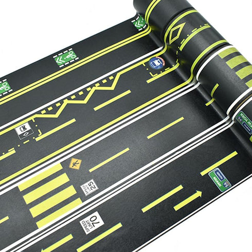 Toy Car Road Tape - Sticks to Flat Surfaces, No Residue; 30 ft. x 2 in. - Highway, Black...