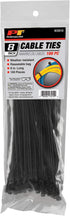 Performance Tool W2910 100 Pc Black Cable Ties - 8-Inch Length, Tensile Strength 40 Lbs, Resealable Bag for Organization & Storage of Wires and Ca...