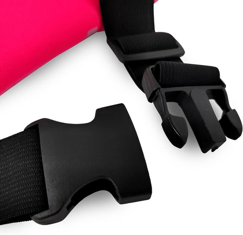 Running Phone Holder Waist Pack Bag Reflective Runners Belt Jogging Pocket Belt Compatible with iPhone for Hiking Cycling Workout (Pink)...