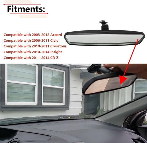 RLB-HILON 10.3” Rear View Mirror Compatible With Honda Accord 1998-2013, for Honda Civic 2006-2011, for Odyssey 2000-2004, for Pilot 2002-2008, Da...