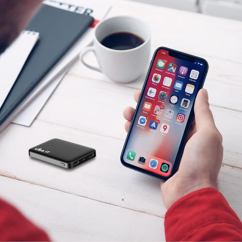Vida IT 5000mAh Mini Power Bank Small Portable Charger for Heated Vest Jacket Battery Pack for iPhone Samsung Cell Phone with Dual USB Output, Lig...