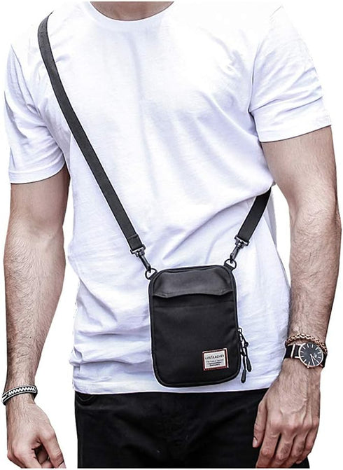 Small Crossbody Bag for Men, Mini Messenger Bag Shoulder Bag for Phone Passport...