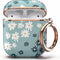 TATOFY Case Cover for AirPods 1&2, Stylish AirPods Case for Women Girls, Flower Patterns Protective Hard Case with Clip (Cyan)...