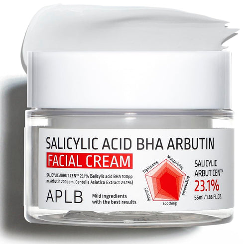 APLB Salicylic Acid BHA Arbutin Facial Cream | SALICYLIC ARBUT CEN™ 23.1% 1.86 FL.OZ/Korean Skincare, Deep hydration, Acne & Pore care, Revitalize...