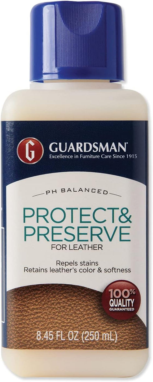 Guardsman Protect & Preserve Leather Protector for Leather Furniture & Car Interiors | Small Leather Goods and Leather Shoe Cleaner, 8.4 Fluid Oun...