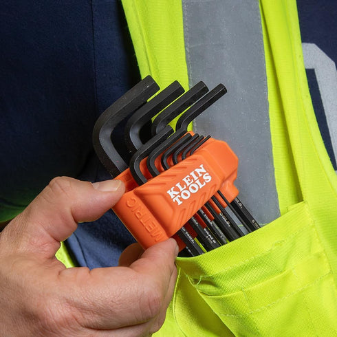 Klein Tools LS10M 10-Key Metric Hex Key Caddy Set, Long Reach Keys, Sizes 1.5 to 10mm, Heat-Treated, Black Phosphate...