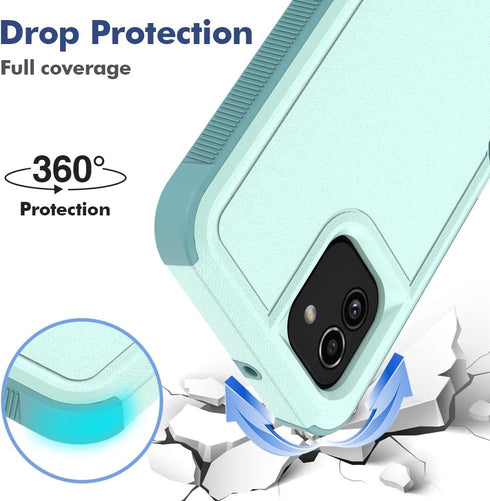 for Galaxy A04e 4G Case,PC+TPU Two-in-one Double-Layer Anti-Fall Mobile Phone case, Mobile Phone Protective case for Samsung Galaxy A04e (Mint Gre...