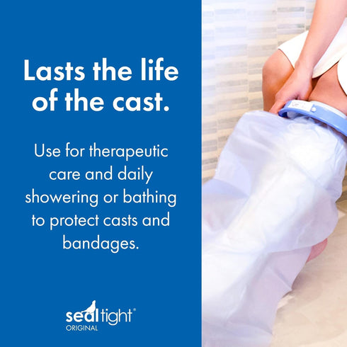 Brownmed - Seal-Tight Original Cast & Bandage Protector - Waterproof Adult Leg Cast Cover for Shower & Swimming - Foot Cover & Shower Bag - Adult ...