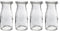 Old Fashioned Heavy Clear Glass Half Pint Milk Bottle, Decanter Cream Server with Lid (4 pack)...