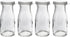 Old Fashioned Heavy Clear Glass Half Pint Milk Bottle, Decanter Cream Server with Lid (4 pack)...
