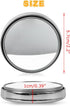 2 Pieces Blind Spot Mirror - PSLER 2" Round HD Glass Convex Rear View Mirror with Frame, 360° Wide Angle Side View Mirror Accessories with Self Ad...