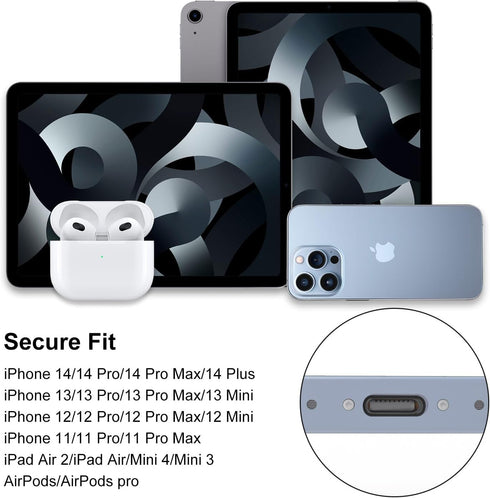 20 Pcs iPhone Port Charger Cover, Lightning Dust Plugs for iPhone 14 Pro Max/13/12/11/XS/XR/8/7/iPad/AirPods Pro, Charging Port Protectors with Cl...