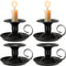 Retro Iron Taper Candle Holder Set of 4, Black Candlestick Holders Candlelight Stand with Handle Simple Ring Candle Stick Holder for Wedding Dinni...