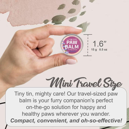 Paw Balm | 100% Natural Organic Nose & Paw Soother with Shea Butter & Coconut Oil | Paw Pad Balm for Dogs & Cats, Licksafe Paw Wax for Pets with L...