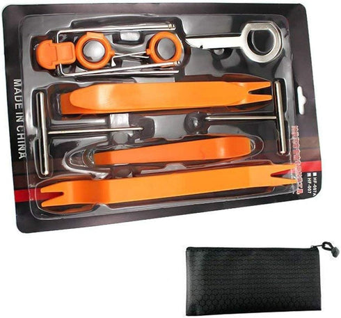 Auto Door Dash Panel Audio Trim Molding Install Removal Tool Kit with FREE Tool Bag 13 Pack, No-Scratch Car Body Radio Interior Upholstery Repair ...
