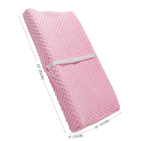 Solid Changing Table Pad Cover Cradle Sheet, Fits 32"/34''x16" Contoured Diaper Changing Pad, Ultra Soft Cozy Dots Plush Changing Table Covers, Br...