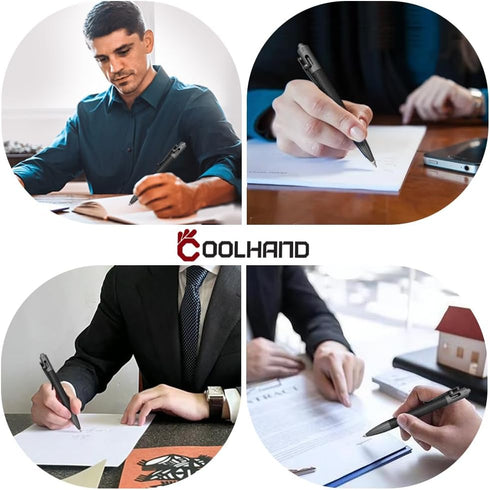 Cool Hand 4.9'' Carbon Fiber Bolt Action Pen, Ballpoint Ink Refillable, Office Business Writing Pens, Compact Size, Deep Pocket Clip, with a Refil...
