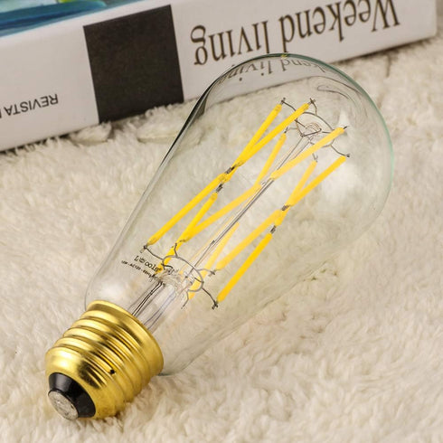 Leools Dimmable Edison LED Bulb 10W,Equivalent 100Watt, Antique Style ST64 LED Filament Bulbs,Neutral White 4000K, 1200LM, E26 Base Lamp for Resta...