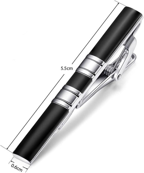 HONEY BEAR Mens Tie Clip Bar for Normal Size Tie Wedding Gift 5.5cm Black...