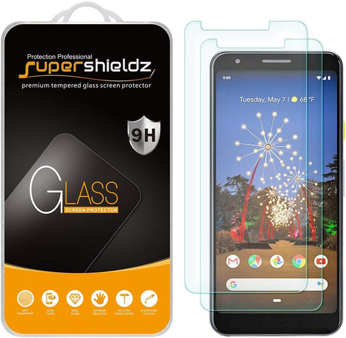 Supershieldz (2 Pack) Designed for Google (Pixel 3a XL) Tempered Glass Screen Protector, Anti Scratch, Bubble Free...