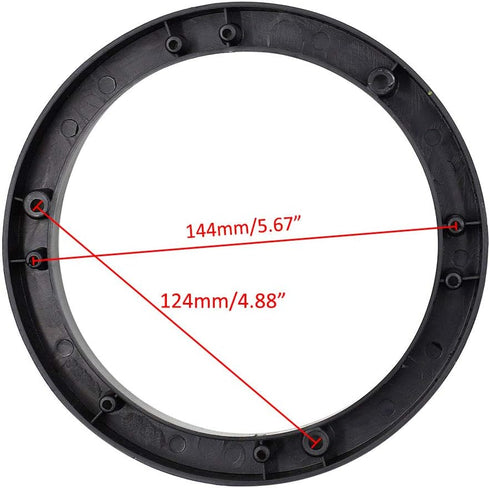 4Pcs Universal Black 6" Round 15mm Depth Speaker Spacers for Auto Car...