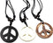 3Pcs Love Peace Sign Hippie Pendant Necklace Vintage Rope Chain Resin Peace Pendant 1960s 1970s Hippie Party Dressing Accessories Jewelry for Wome...