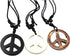 3Pcs Love Peace Sign Hippie Pendant Necklace Vintage Rope Chain Resin Peace Pendant 1960s 1970s Hippie Party Dressing Accessories Jewelry for Wome...