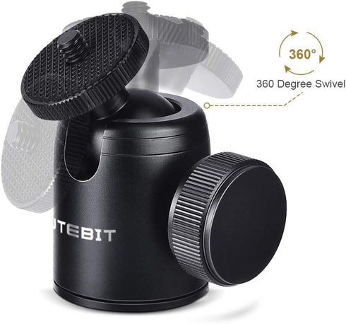 24MM Tripod Ball Head, UTEBIT 360° Rotatable Metal mini Ball Head with 1/4" hot shoe,BallHeads Camera Mount Adapter for Tripods,Monopod,DSLR Camer...