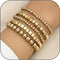 CSIYANJRY99 Silver Beaded Bracelets for Women Gold Stackable Stretch Bead Bracelet Set Beads Bracelet Stack Pack Hand Jewelry...