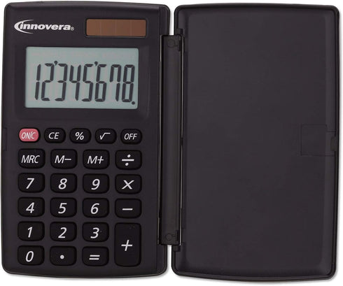 Innovera 15921 15921 Pocket Calculator with Hard Shell Flip Cover, 8-Digit, LCD...