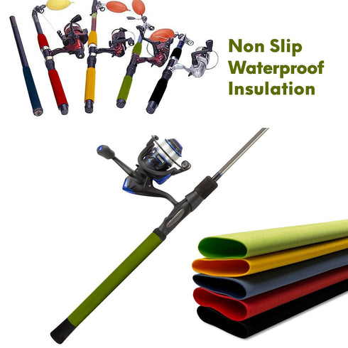 Accering Frosted Pattern Fishing Rod Grip Wrap, Heat Shrink Grip Tubing, Fishing Rod Handle Shrink Wrap (?40mm, L3.28 ft, Fruit Green)...