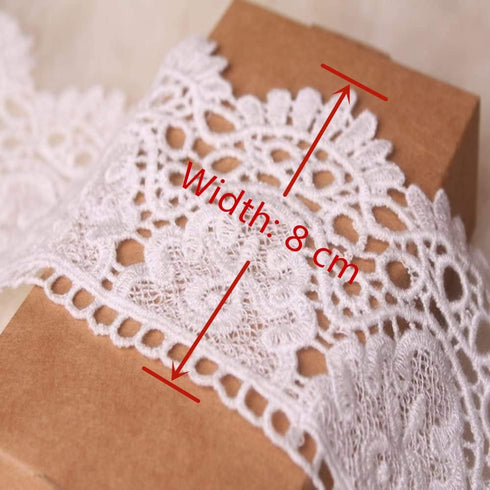 8CM Width Europe Crown Pattern Inelastic Embroidery Lace Trim,Curtain Tablecloth Slipcover Bridal DIY Clothing/Accessories.(4 Yards in one Package...