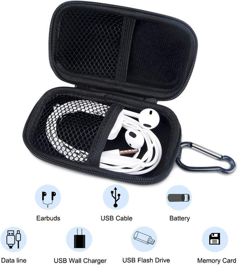 HOOTEK Hard Drive Hard Case, 2Pack Rectangle Shaped Portable Protection EVA Shockproof Earbuds Earphone Headset Headphone Carrying Cases with Zipp...