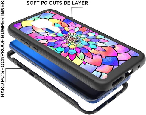 Case for Moto G Play (2021),Moto G Play 2021 Design Cute Case,Shockproof Dual Layer Armor Protective Boys Men Girls Women Floral Flower Bumper Pho...