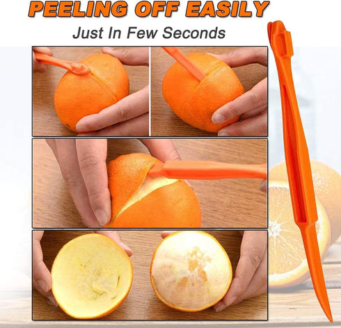 Orange Peeler tools Plastic Orange Peeler Citrus Remover Easy Open Citrus Lemon Citrus Peel Cutter Vegetable Slicer Fruit Tools Kitchen Gadgets (O...