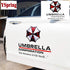 Reside nt Evi l Car Front Cover Decal Umbrella Corporation Logo Sticker Auto Body Vinyl Sticker for Vehicles(Style K - Black fonts-1pcs-19.7in)...