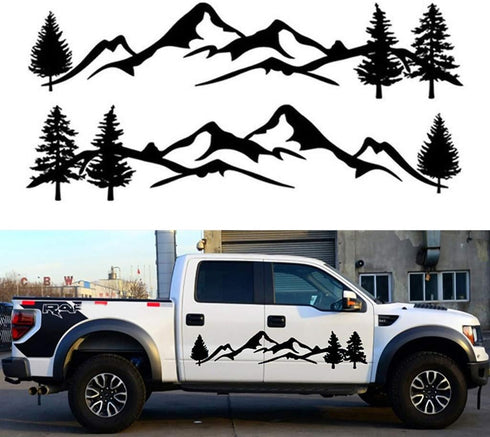 sundan 2PCS Car Side Body Stickers Mountain Tree Forest Graphic Decals DIY Vinyl Sticker Decals for Car Truck SUV RV Camper Trailer, 77.95''x15.74...