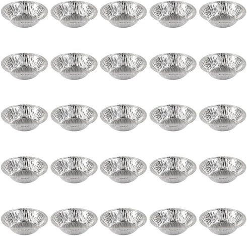 Kichvoe Egg Tart Molds 250pcs Disposable Mini Pie Pans Aluminum Foil Baking Pan Round Nonstick Dessert Cups Bakeware for Cupcake-2.7Inch...