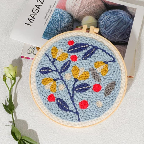Punch Needle Embroidery kit DIY Flowers Cross Stitch Hoop Craft Kits Handcraft Embroidery s...