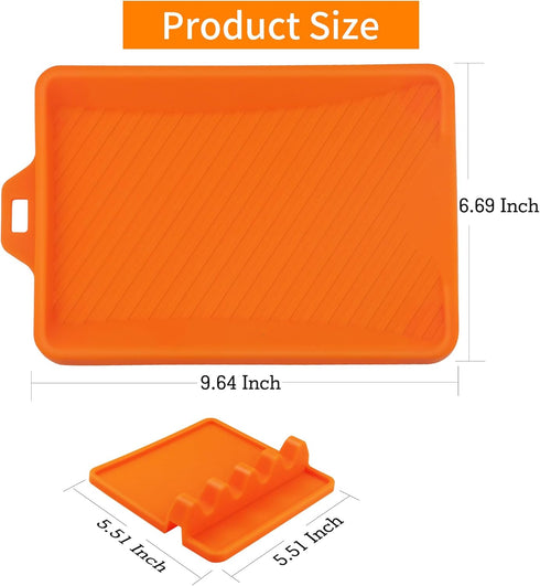 Silicone Griddle Mat Accessories for Blackstone, Spatula Mat with Drip Pad, Side Shelf Mat For Outdoor BBQ Grill Caddy Utensils Rest Spoon Holder ...