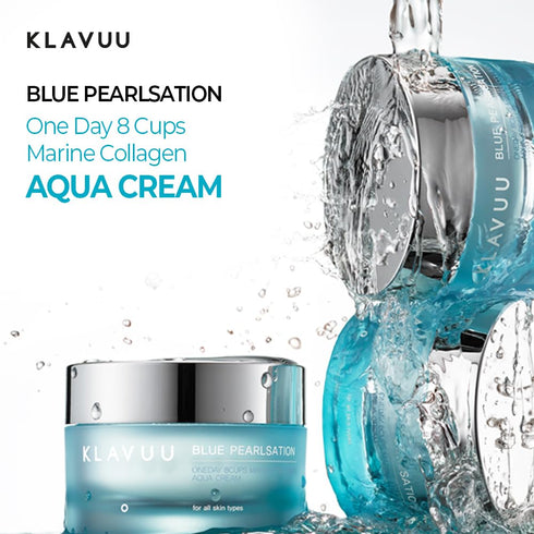 BLUE PEARLSATION ONE DAY 8 CUPS AQUA CREAM–Cooling Effect & Light Weight Texture, Hypoallergenic Soothing & Wrinkle Care Cream with Niacinamide, M...