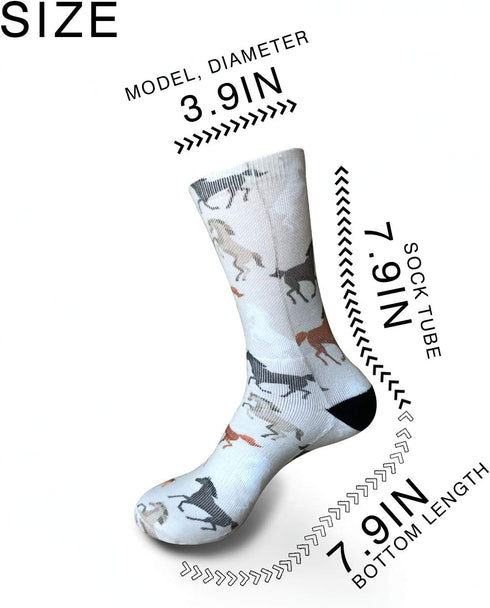 ULQUIEOR Women's Cute Horse Cotton Novelty Dress Crew Athletic Socks...