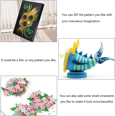 arricraft 1200 Strips Paper Quilling Strips Set, 3mm Quilling Art Strips, 6 Colors Paper Craft Supplies for Paper Art DIY Craft Projects-Green Gra...