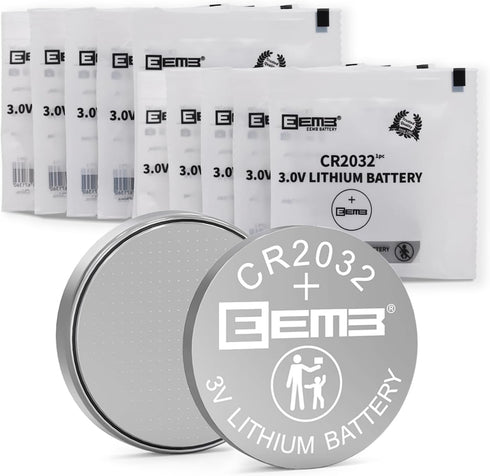 EEMB 10PACK CR2032 Battery 3V Lithium Button Coin Cell Batteries 2032 Battery DL2032, ECR2032, LM2032 for Remotes Watches Calculators Door Chimes ...
