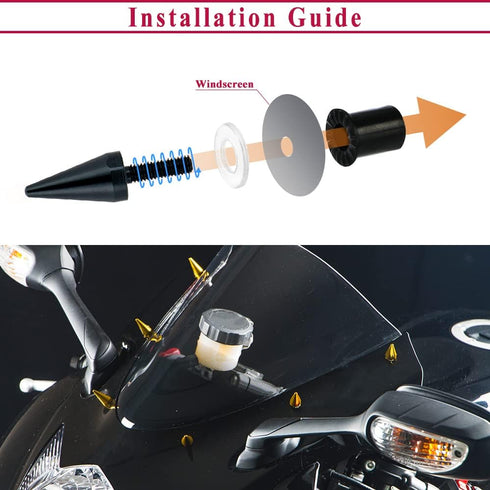 AeroBon 10 Sets M5 x 15 mm Universal Fit Windshield Bolt Kit for Motorcycle Windscreen (Black)...